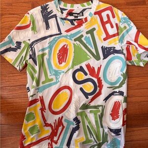 Love Moschino Red and Green Short Sleeve Tee